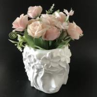 3d beauty girl concrete flower pot vase silicone cake baking mold chocolate resin candle mould