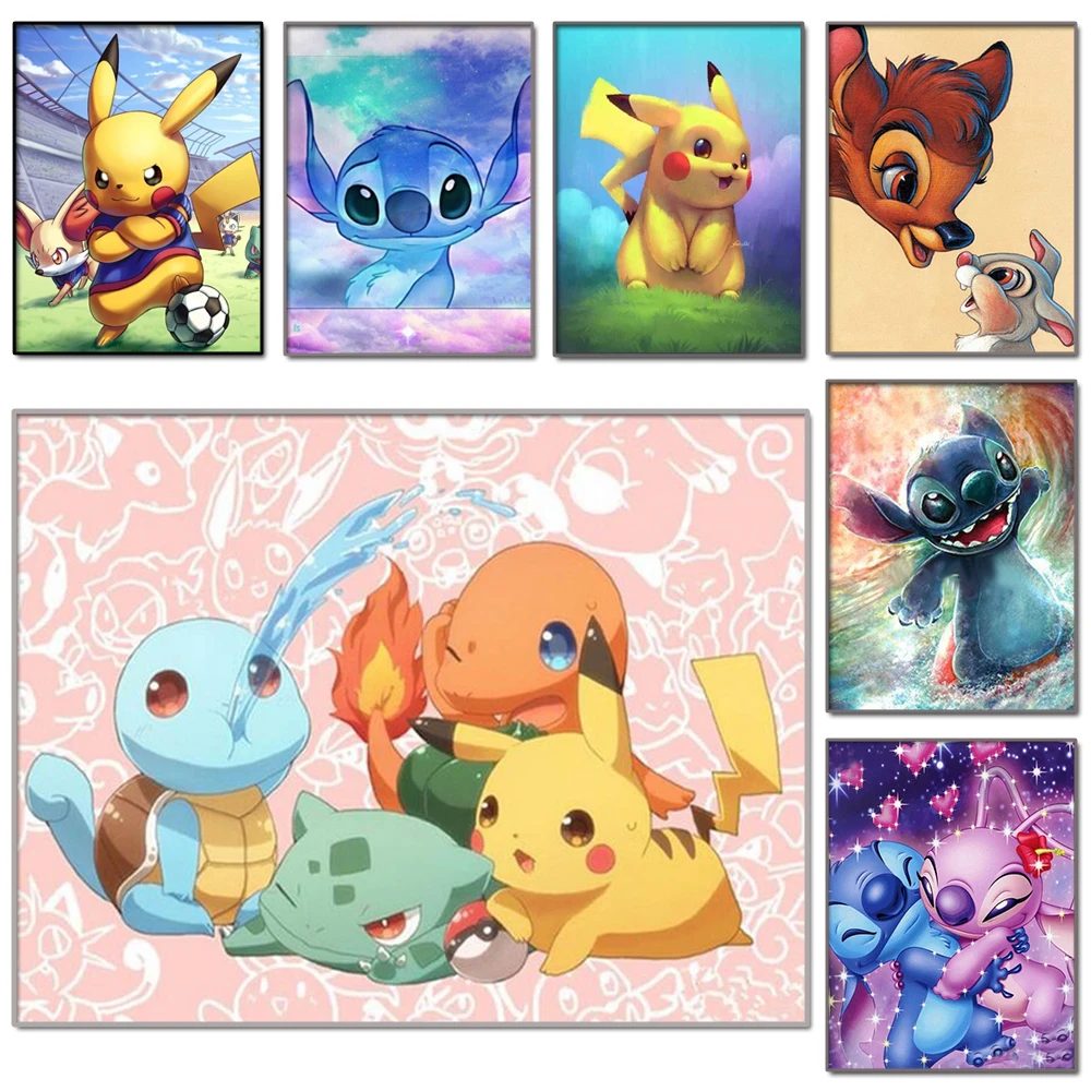 Покемон мультфильм аниме Искусство Холст Картина Пикачу Современная роспись