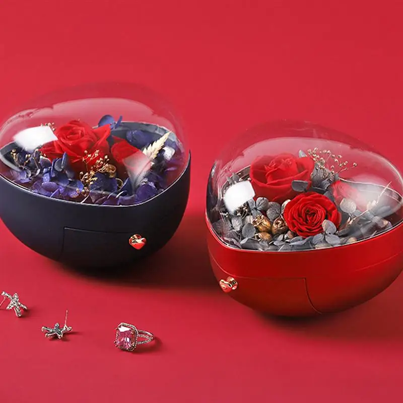 

1pc Packing Box Gift Box Valentine's Day Box Jewelry Box Immortal Flower Gift Box Heart-shaped Box for Bracelet Gift