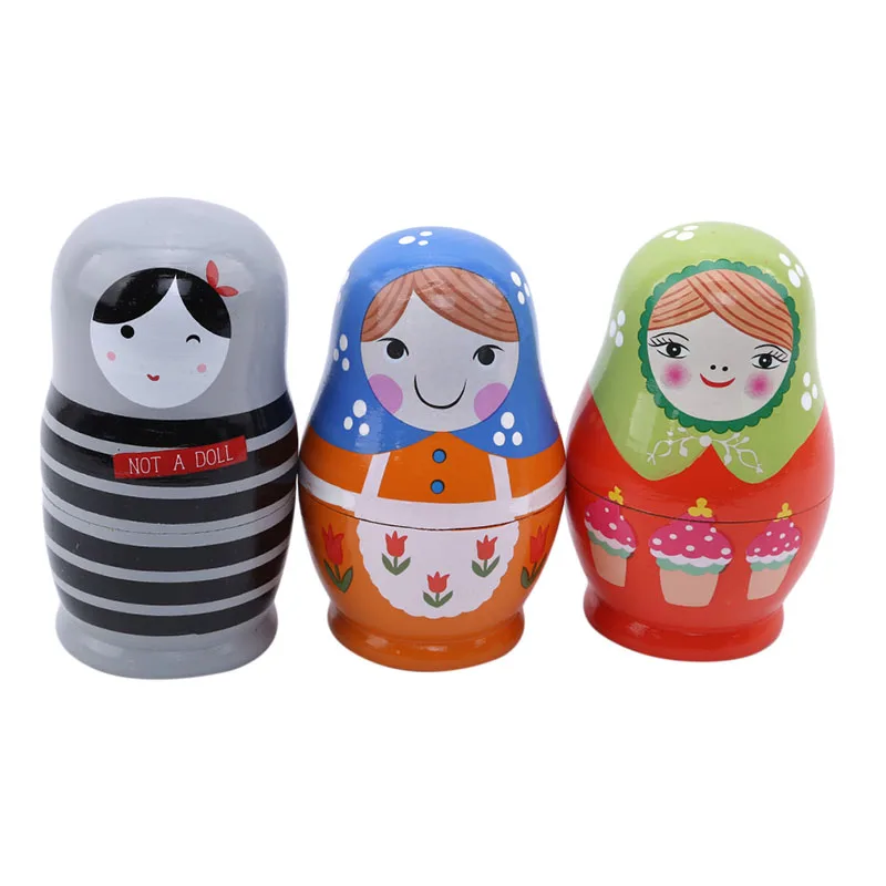5 шт./компл. прекрасный Matryoshka деревянные куклы матрешка бабушка России ручной Краски для детей рождественские игрушки, подарки куклы для детей