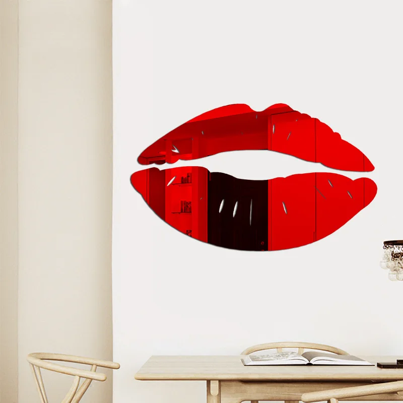 ПОЦЕЛУЙ губы зеркальные наклейки Губы Кристалл акриловые 3D декор сексуальная