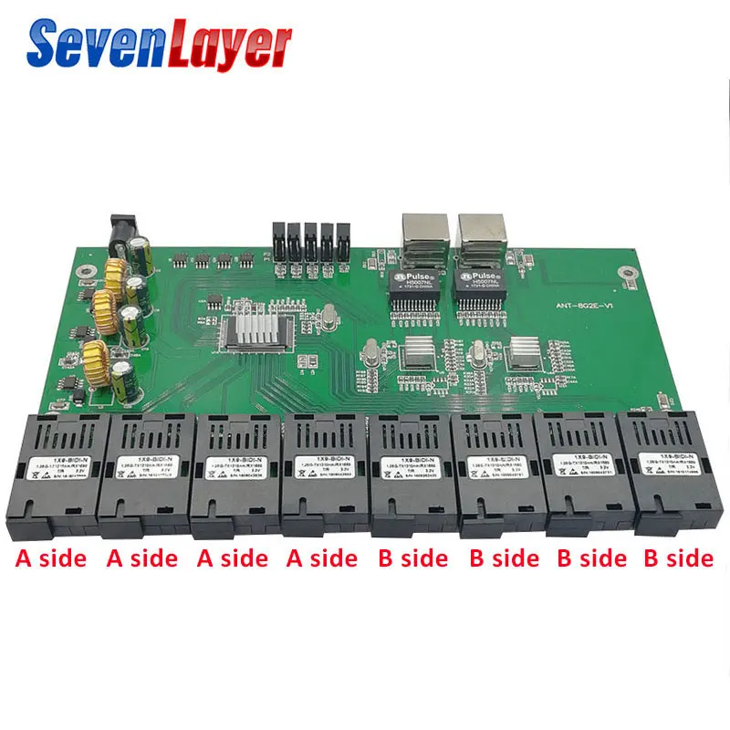 10/100/1000M 8 SC 2 RJ45 utp Gigabit Ethernet-коммутатор Ethernet волоконно-оптический преобразователь 8 Порты и разъёмы 1,25 г SC блок печатных плат