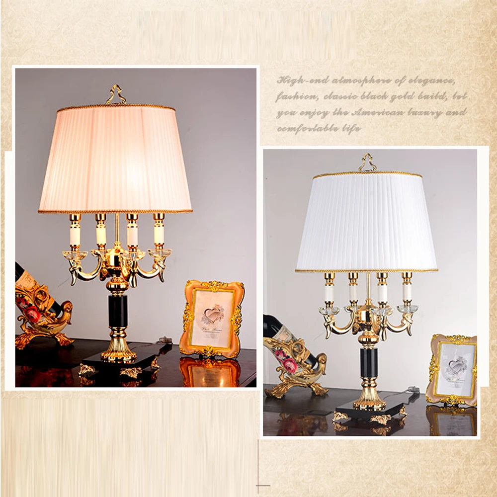 European style living room table lamp black white bedside lights height 78cm