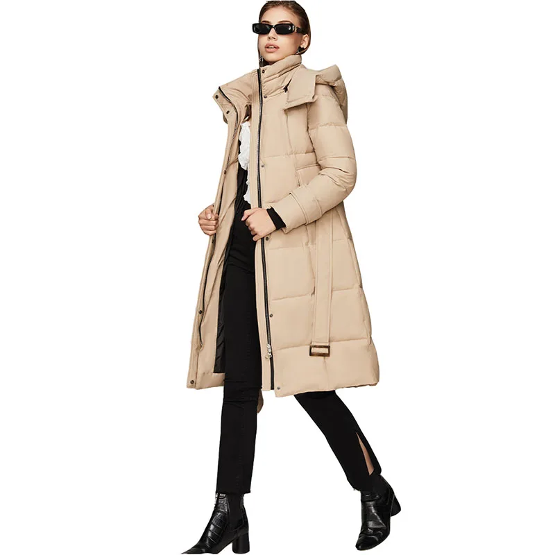 

2023 New Winter Fashion Large Size Women Down Jacket Female Coat White Duck Down Warm Hooded Thicken Women Down Jacket NBH415