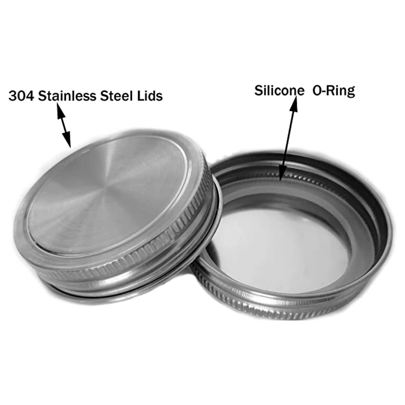 

Can lid Mason Jar Lids 12 Pack Polished Surface Reusable and Leak Proof Storage Caps with Silicone Seals