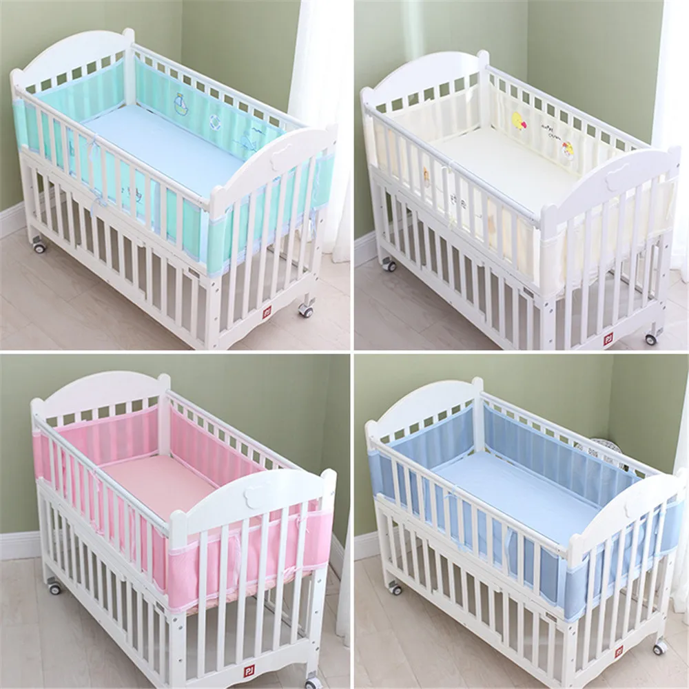 Crib Bumper Newborn Baby Bed Bumper Mesh Bumpers In The Crib Breathable Cot Bumper For Protector Room Baby Bedding Head Set