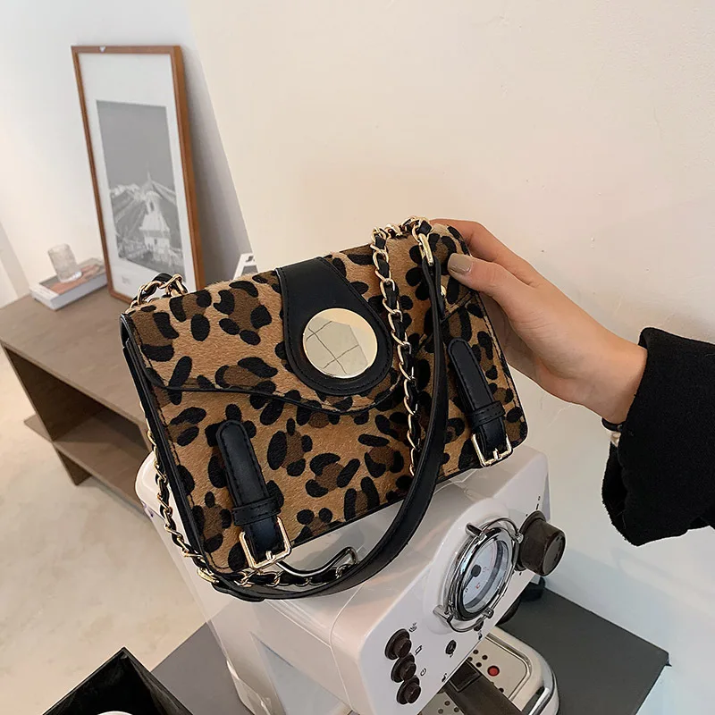 

Envelope Shape Chain Bags For Women Leopard Zebra Print Leather Cross Body Bags Female Flap Hand Bag Small Shoulder Handbags