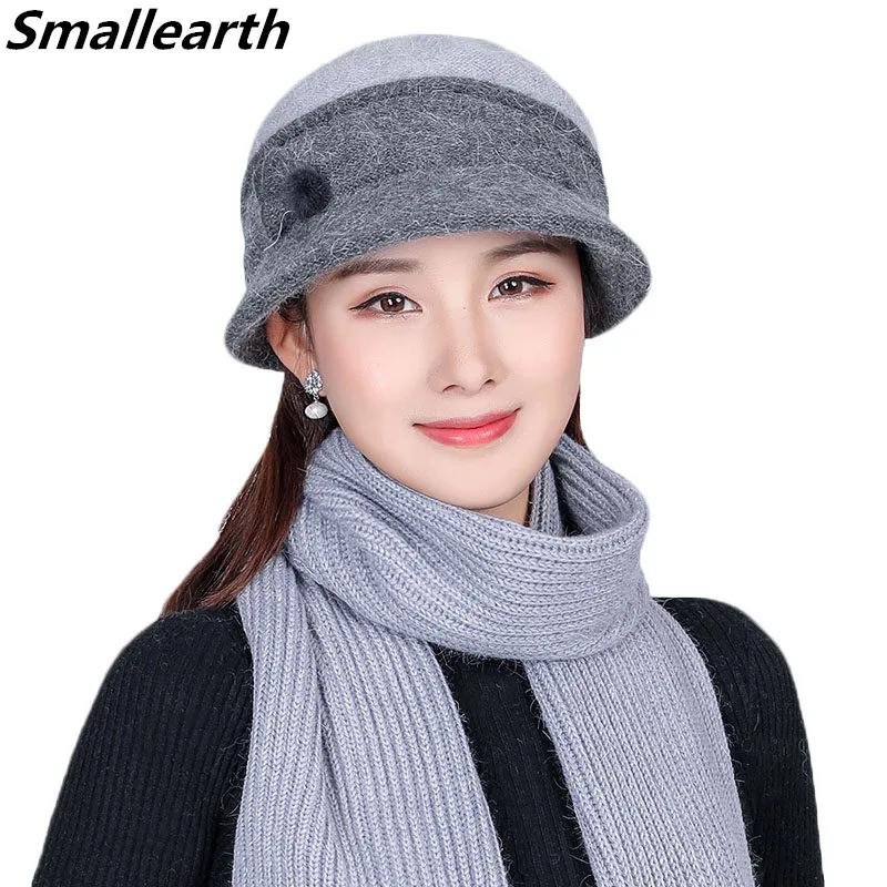 

Зимний женский комплект из шапки и шарфа из кроличьего меха женская вязаная шапка для мам женские плотные бархатные шапочки набор для женщи...