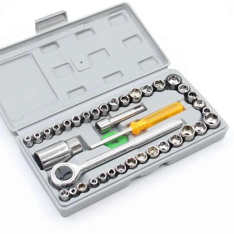 

Bike Accessories Cycling Repair Tool Kit 40-piece Socket Wrench Ratchet Wrench Set Combination MTB Repair Hand Tool Socket