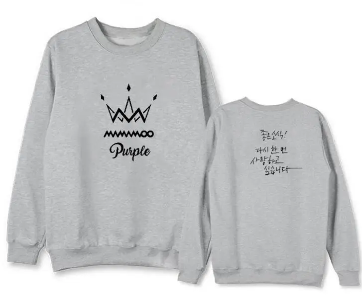 

Print 2017 summer new arrival mamamoo new album purple member name ing pullover sweatshirt kpop thin/fleece hoodies for fans