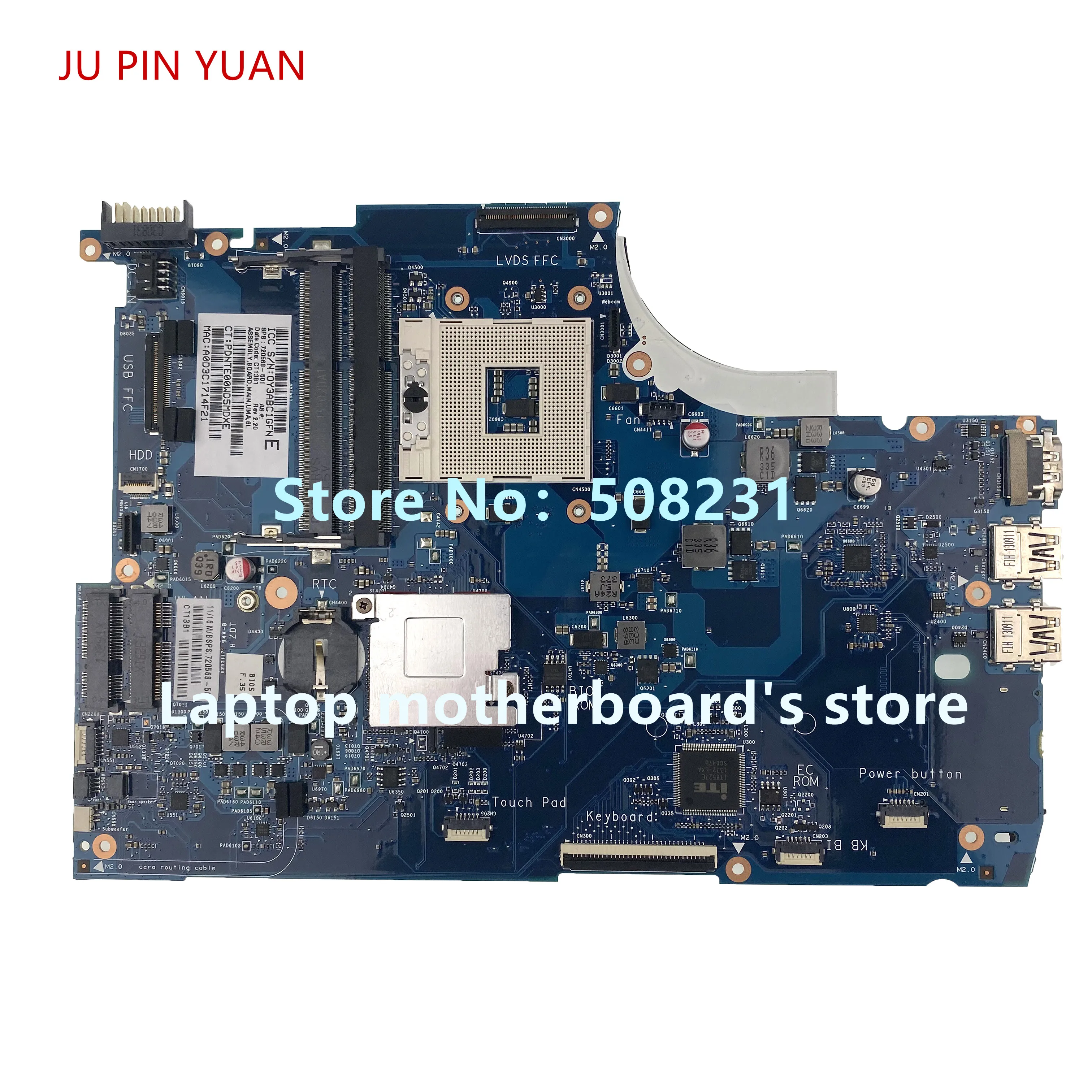

720568-001 720568-501 Материнская плата для HP ENVY 15T-J 15-J материнская плата для ноутбука 100% полностью протестирована