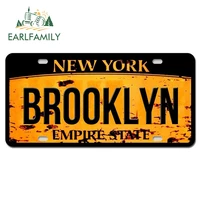 earlfamily 13cm x 6 6cm new york brooklyn text auto car sticker license plate style waterproof decal trunk motorcycle decor