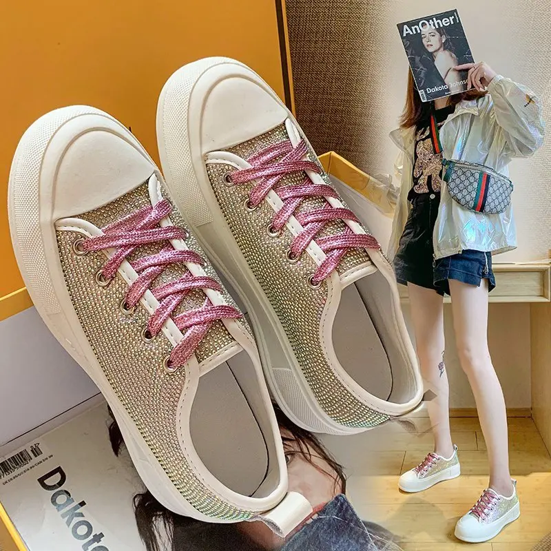 

Calados esportivos femininos moda из вулканизированной резины sapatos 2021 o Ново Лао со шнуровкой; sapatos casuais; Все-матч confortvel; Обувь на высоких каблуках; sapatos de
