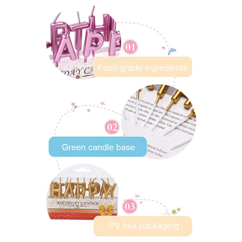 С надписью на день рождения свечи для торта аксессуары праздника кухни подарки