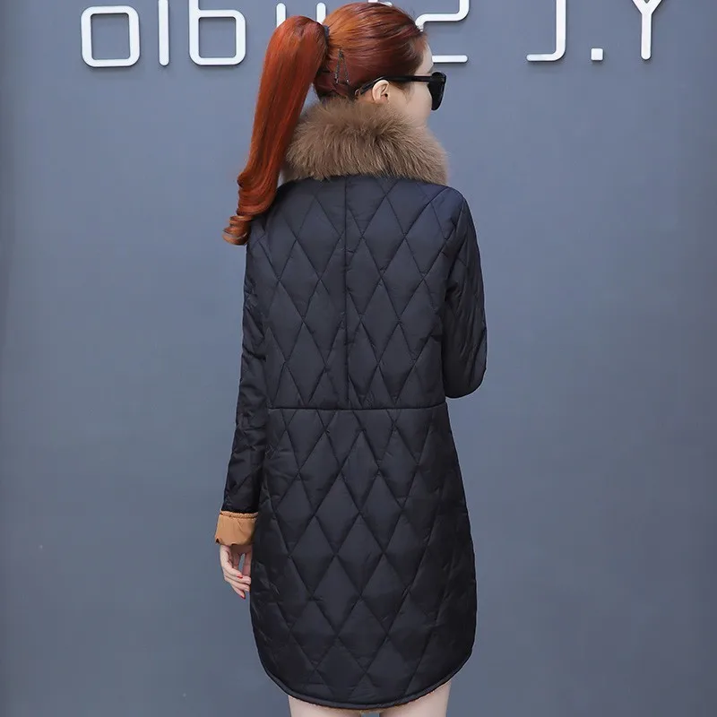 Женская длинная пуховая куртка YFY1085 зимняя Модная приталенная теплая с