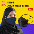 Маска KN95 для мужчин и женщин, для взрослых, FFP2, многоразовая тонкая дышащая Защитная 4-слойная цветная Пылезащитная маска для рта