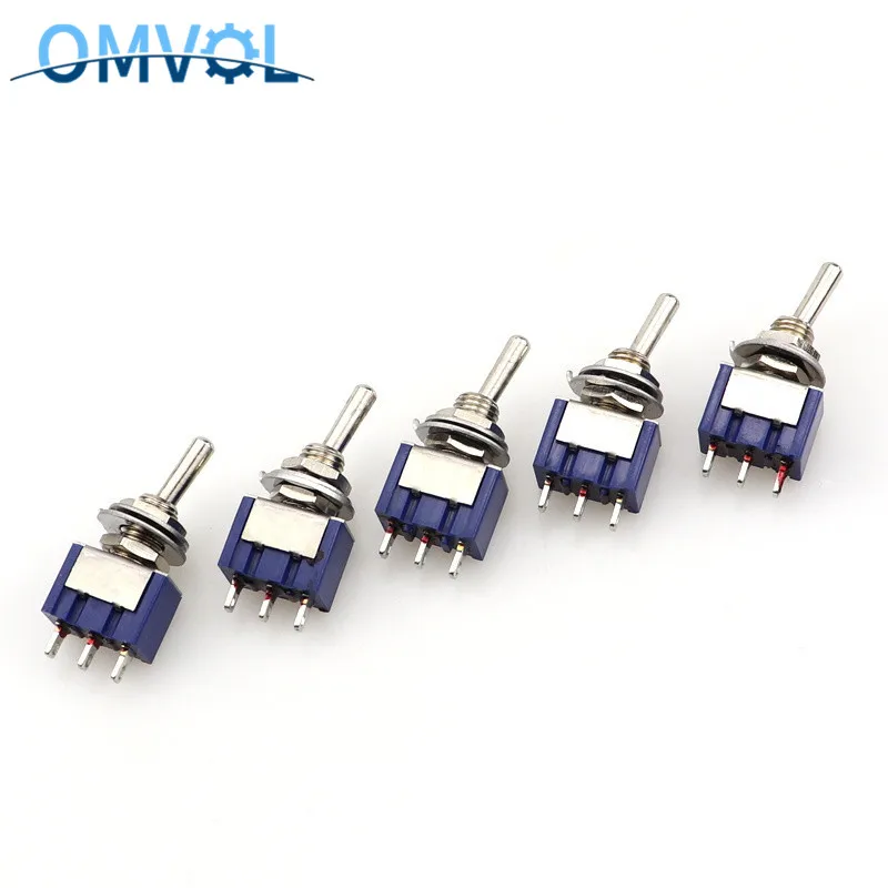 Мини MTS-102 3-контактный SPDT ON-ON 6A 125VAC миниатюрные тумблеры 5 шт. | Строительство и