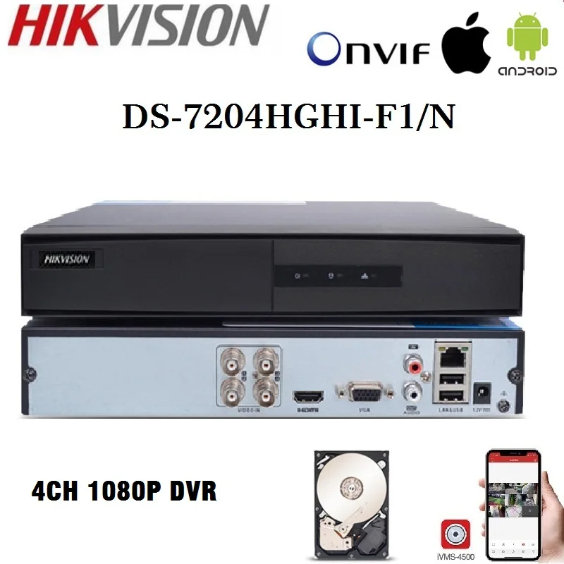 HD Hikvision английская версия DS 7204/08/16HGHI F1/N 1080P 4/8/16CH CCTV DVR для аналоговый/HDTVI/AHD/CVI