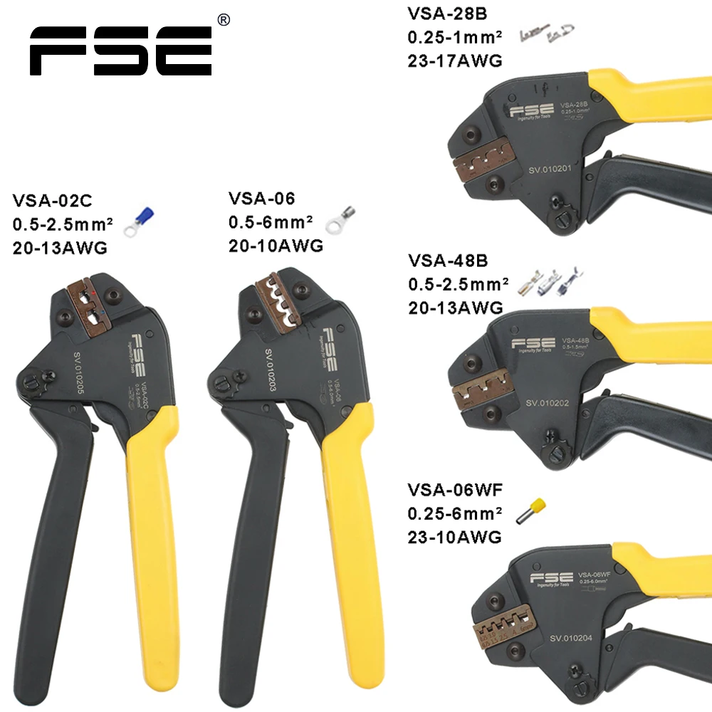Обжимные Щипцы, инструменты, Φ 06WF Φ 48B для натяжных трубок, инфракрасных клемм, Электрический зажим, многофункциональный инструмент, комплект VSA