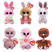 ty beanie big eyes 6 inch 15 cm cure rabbit ostrich various animals stuffed plush doll toys for boys and girls birthday gifts