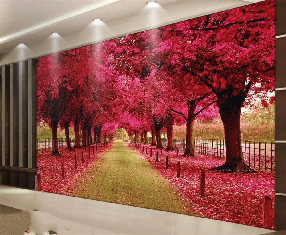 Большие пользовательские обои beibehang скандинавский простой фон в виде красного