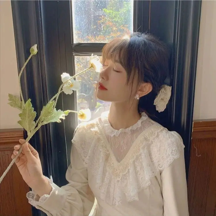 

Sweet Fairy Dress Retro Lace Bow Ladies Long Skirt 2021 Summer Party Dress French Elegant Ruffle Dress Ladies Clothing