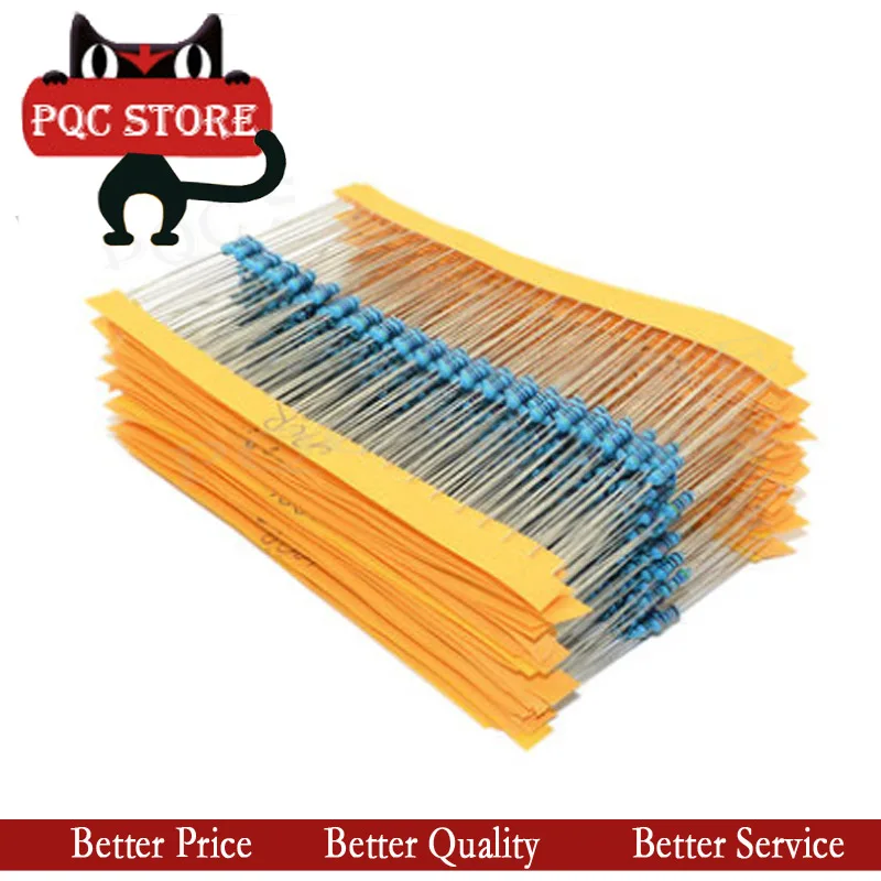 100pcs 1/4W 0R-20M 1% Metal Film Resistor 0.25W 0 2.2 10 100 120 150 220 270 330 470 1K 2.2K 4.7K 10K 100K 470K 1M 10M 20M ohms |