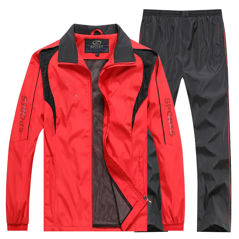 

M-5XL Men Tracksuits Gyms Set Men's Sportswear Spring Autumn Sweatsuit Two PCS Jacket+Pants Sets Casual Track Suit Men New 2020