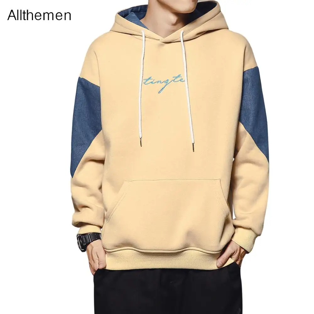 Толстовка Allthemen мужская с буквенным принтом Свитшот в стиле пэчворк тонкая
