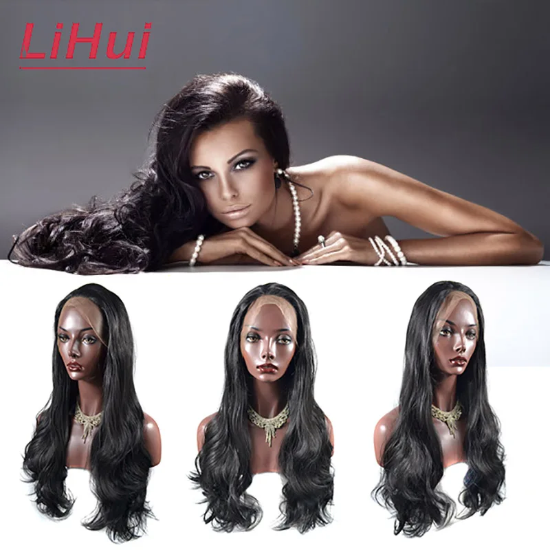 LIHUI волнистый парик длинные волосы кудрявые средняя часть синтетический фронта