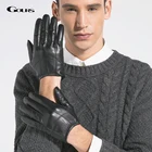 Мужские зимние перчатки GOURS, черные перчатки из натуральной козьей кожи, для вождения, GSM010, 2019