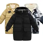 Пальто хлопковое для мальчиков 4-14 лет, с капюшоном, со смайликом