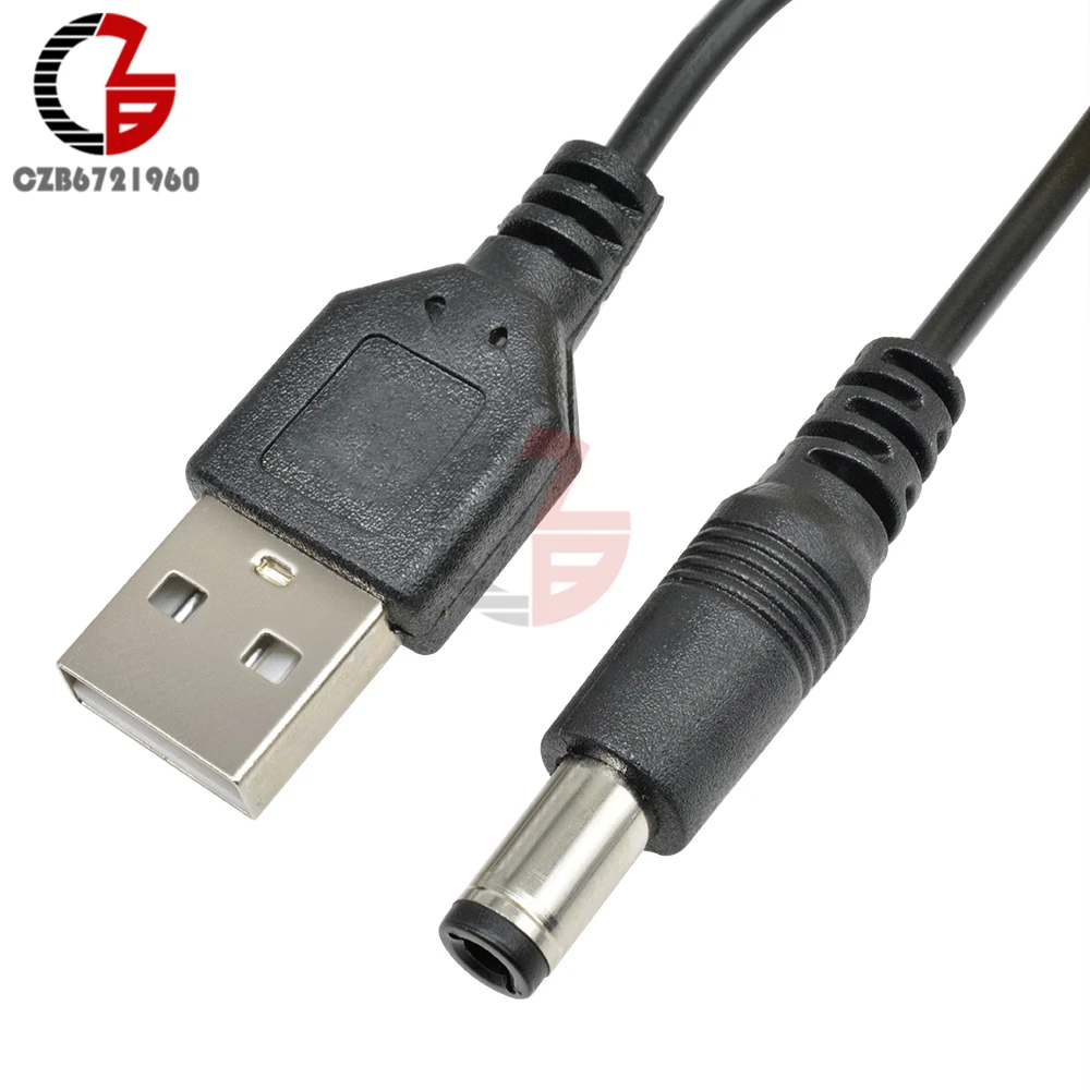 USB 2,0-DC 5,5 мм x 2,1 мм преобразователь питания Соединительный кабель DC в USB адаптер питания провод розетки вилка для зарядного устройства