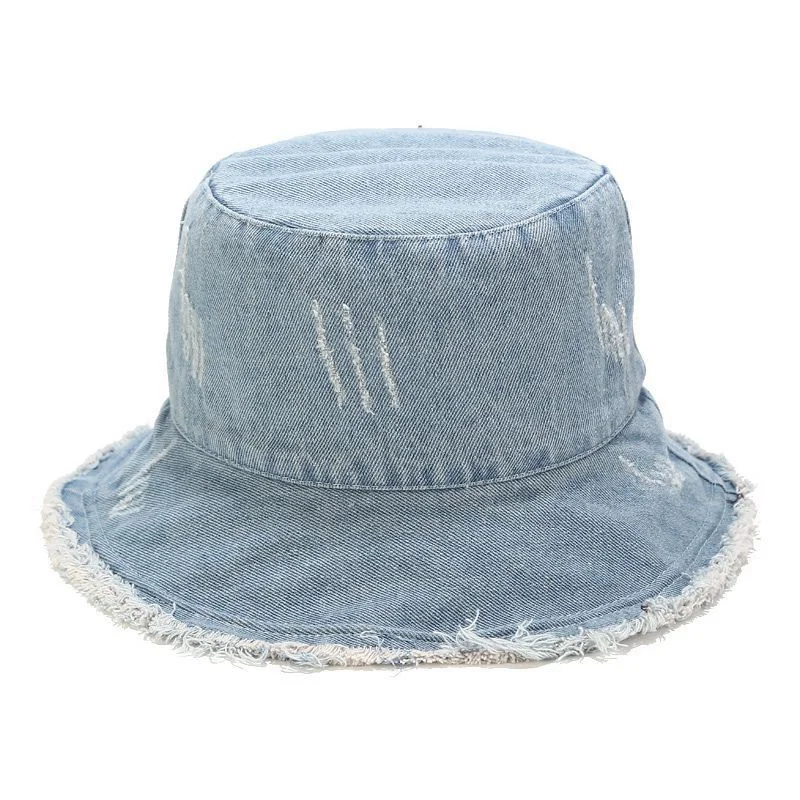 Винтажная шляпа WZCX из денима с дырками и заусенцами модная летняя уличная шапка