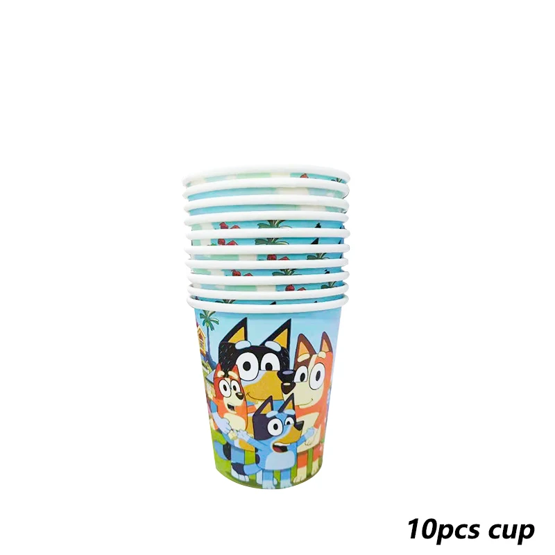 

Cartoon Dogs Bingo Blueyed Theme Party Disposable Tableware Set Plates Gift Bag Cups Decorations Birthday Baby Shower Supplies