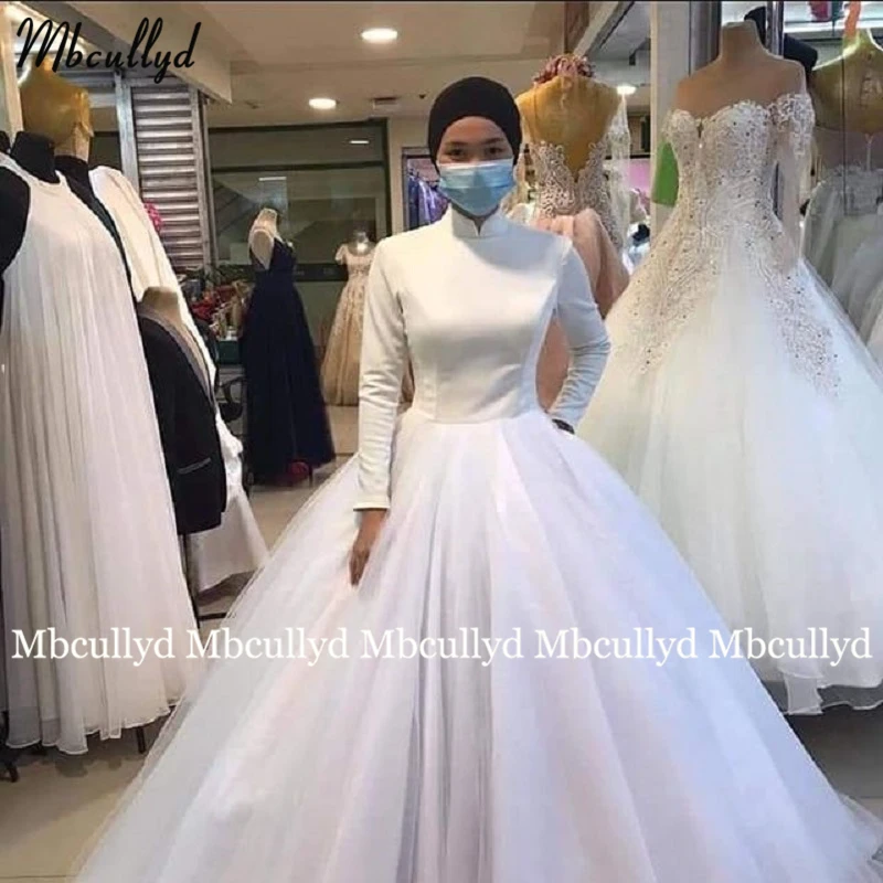 

Женское бальное платье с длинным рукавом, мусульманское платье невесты со шлейфом, новинка 2023