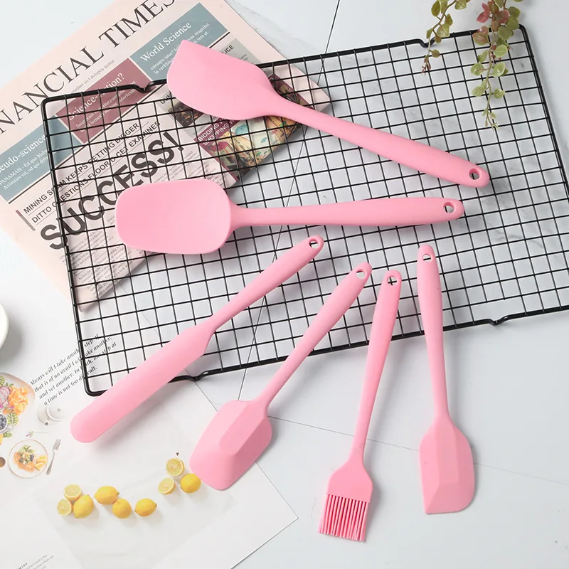 Набор розовых силиконовых инструментов для выпечки 6 шт./компл. шпатель масляная