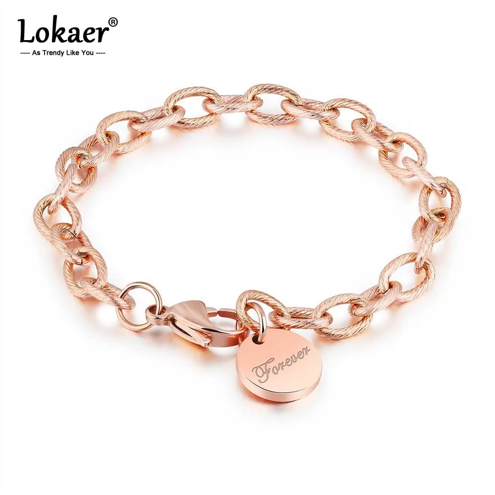 Браслеты Lokaer из нержавеющей стали трендовые прочные круглые браслеты цвета