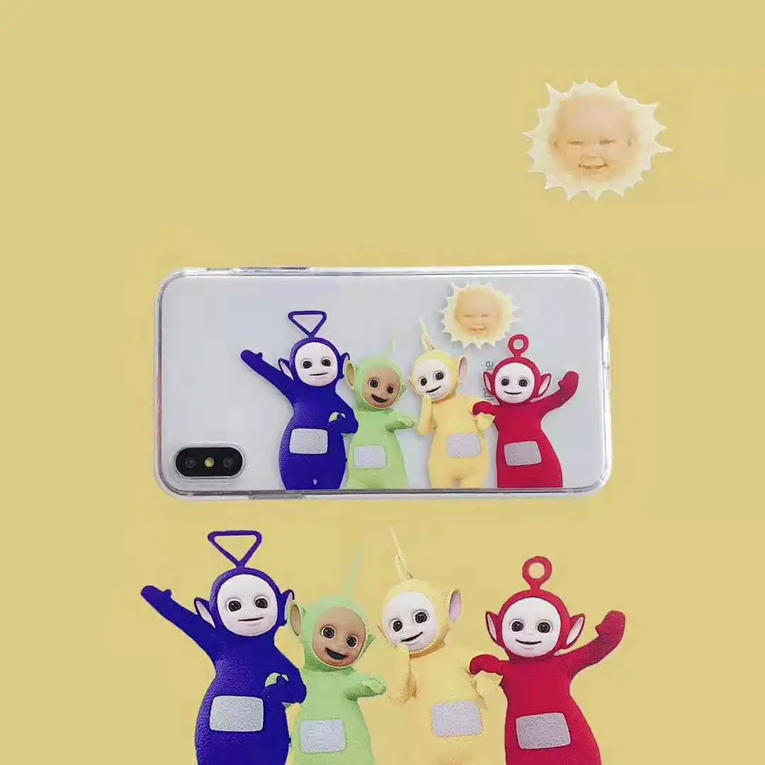 Cute Cartoon teletubbies baby funny Mobile Phone Case for iphone 6 6s 6plus 7 8 plus X XR XS MAX transparent cover case coque |