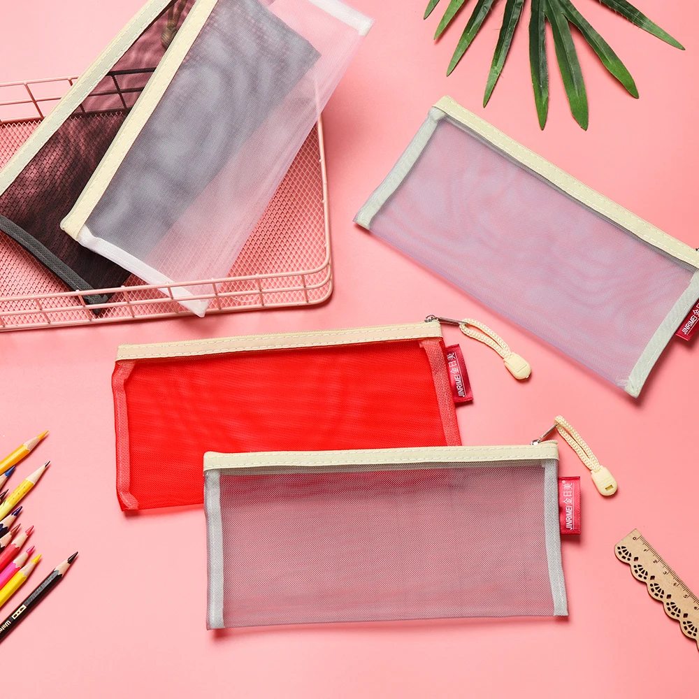 Модная косметичка радужного цвета прозрачная сетчатая сумка на молнии с