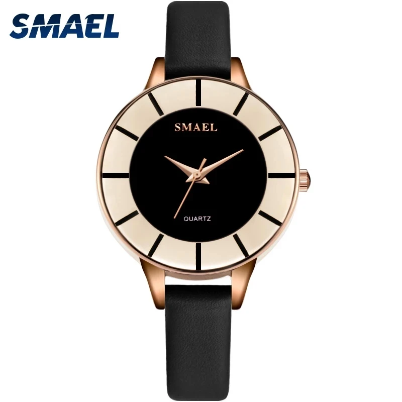 

SMAEL Quartz Movement Ladies Watch Elegant Fashion Style Stainless Steel Bracelet Shatter-Resistant LED Luminous Hands