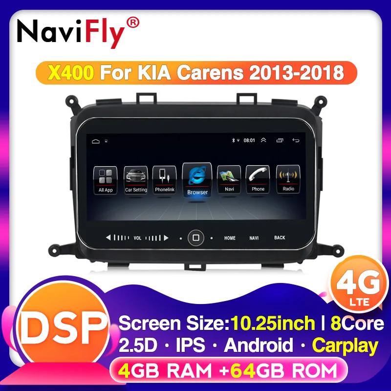 10 25 &quot4G IPS DSP Android головное устройство для KIA Carens 2013 2014 2015 2016-2018 автомобильное радио