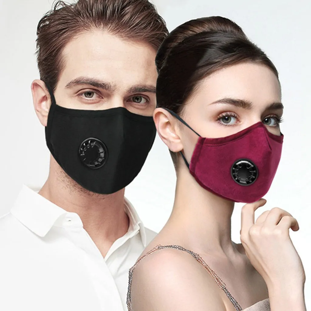 Хлопковая маска для лица с дыхательным клапаном респиратор PM2.5 мягкая