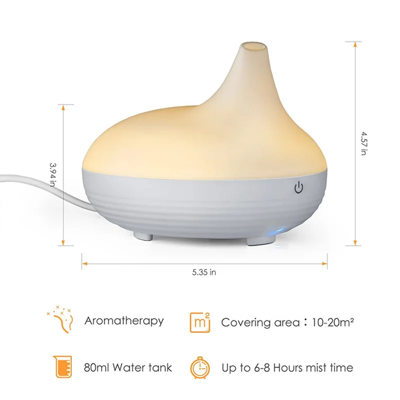 Мини usb зарядка ультразвуковой увлажнитель воздуха с теплыми огнями Настольный