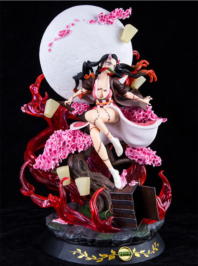 

31cm Demon Slayer Anime Figurines Demonization Blood Burst Moon Scene Kamado Nezuko PVC Action Figure Collection Model Toys Gift