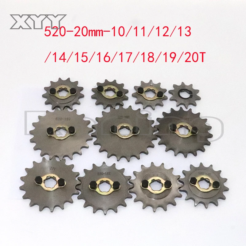 

520 20mm 10 11 12 13 14 15 16 17 18 19 20T Front Engine Sprocket For Honda Lifan ZongShen YCF ATV Quad Dirt Pit bike Buggy