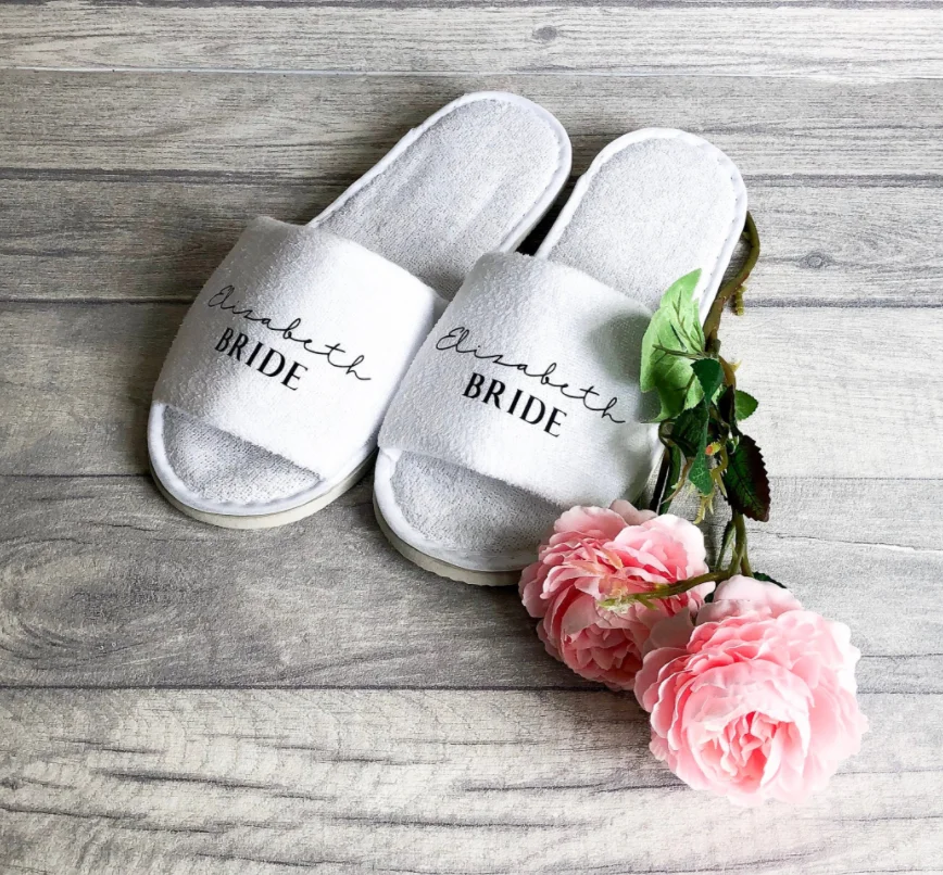 Индивидуальные свадебные тапочки для невесты Подарки на день рождения Тапочки