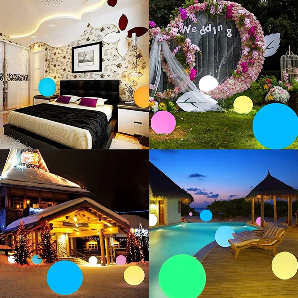 

Waterproof Glowing Inflatable Luminous PVC LED Decorative Beach for Home Outdoor (White)