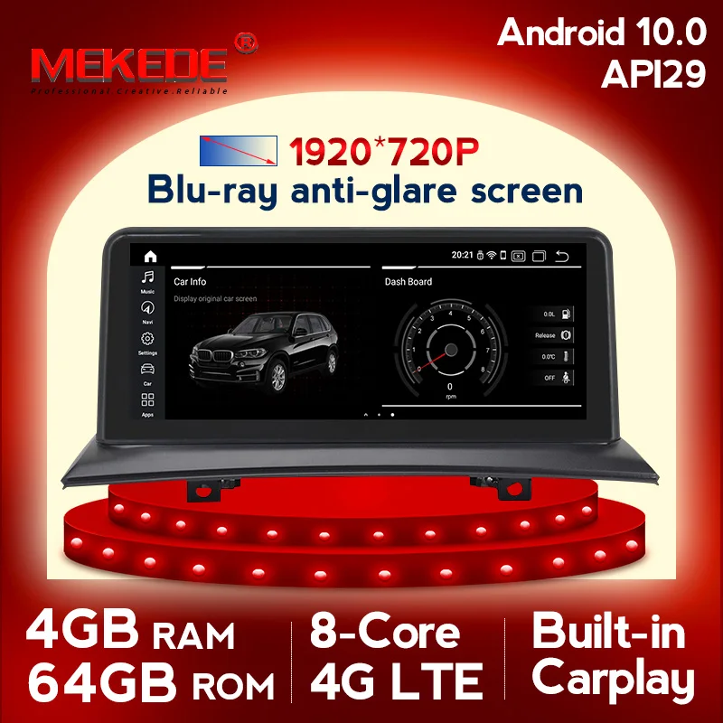 Android 10 подходит для BMW X3 E83 2004-2010 Автомобильный gps мультимедийный плеер 4 Гб + 64 wifi BT