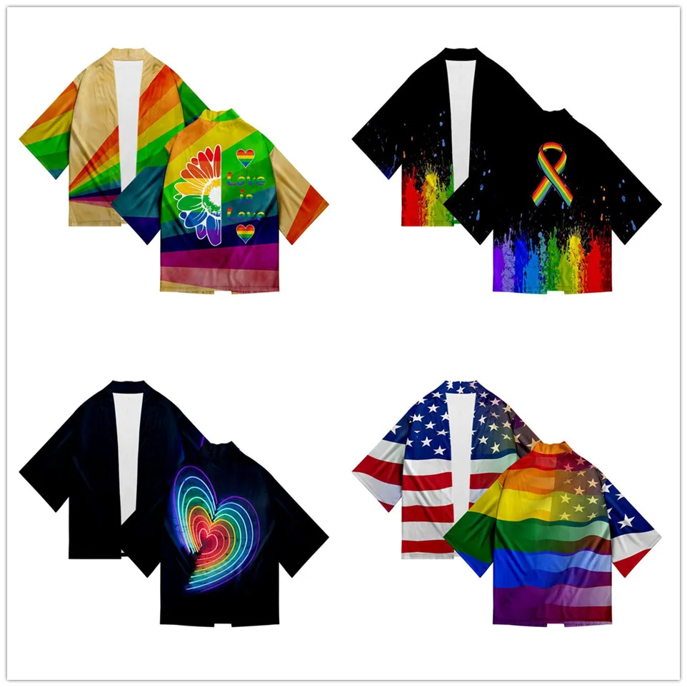 

LGBT Japanese Style Kimono Men Women Asian Streetwear Traditional Japanese Clothing Asian Shirt Vintage Clothing Best Seller